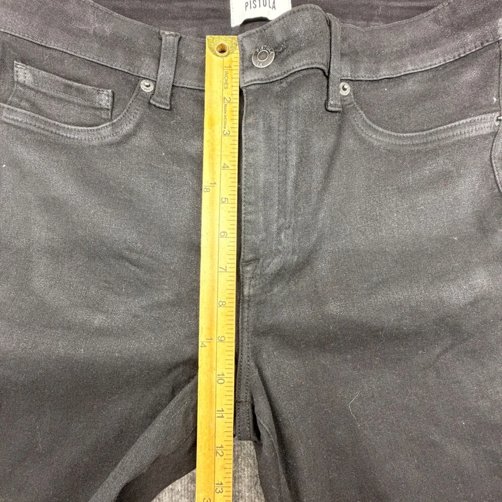 Pistola Women Black Coated High Rise Skinny Jeans Size 31 Slim Fit Pants - Picture 6 of 10